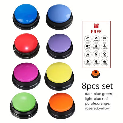 8 Piece Recordable Pet Talking Buttons – Dog Communication Training Buttons