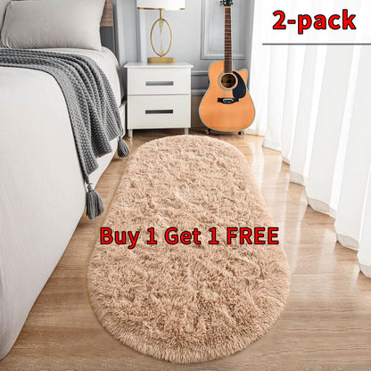 Soft Plush Oval Bedside Rug Buy 1 Get One Free