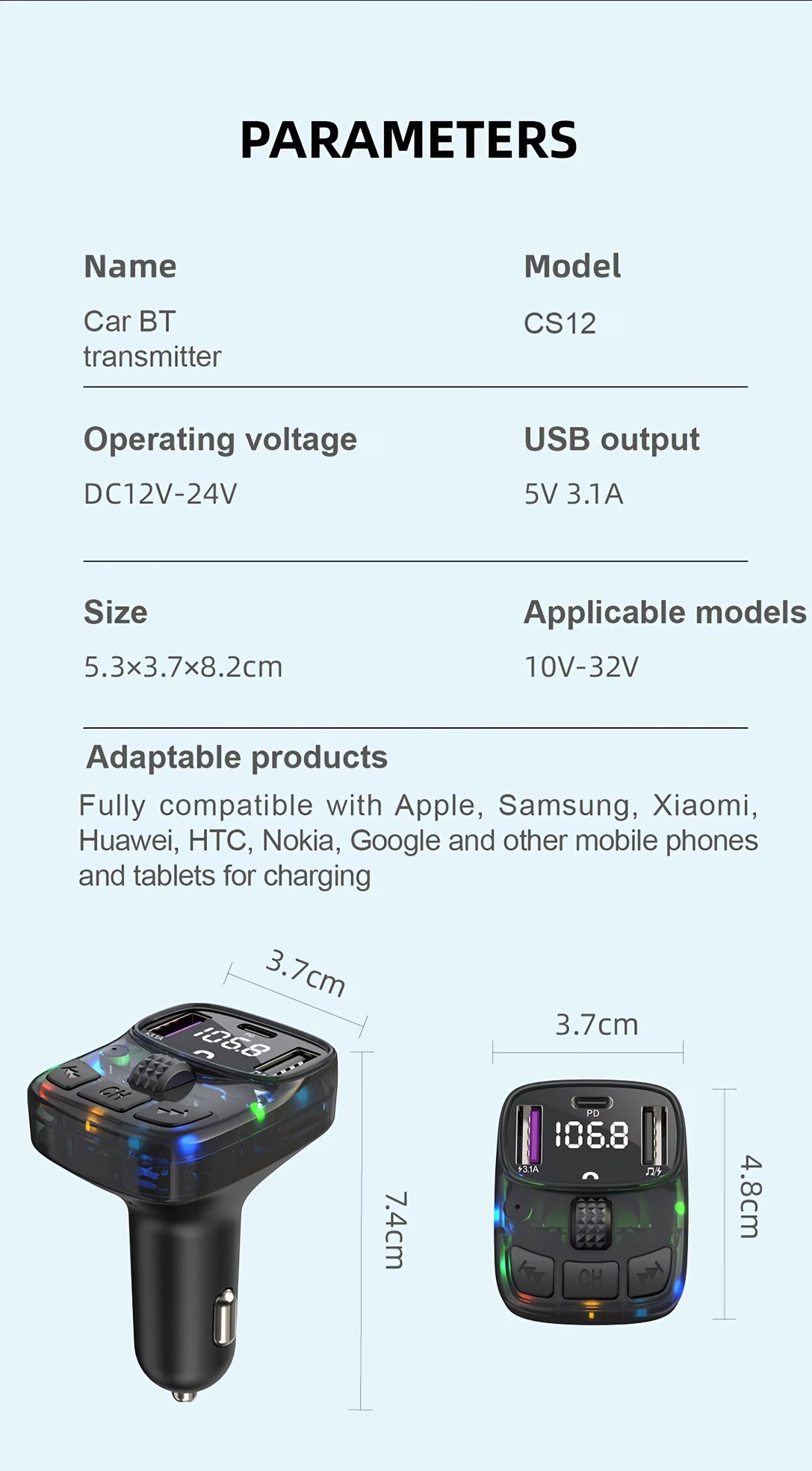 Wireless Car Charger & Bluetooth Adapter