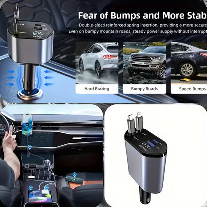 4-in-1 Retractable Fast Car Charger
