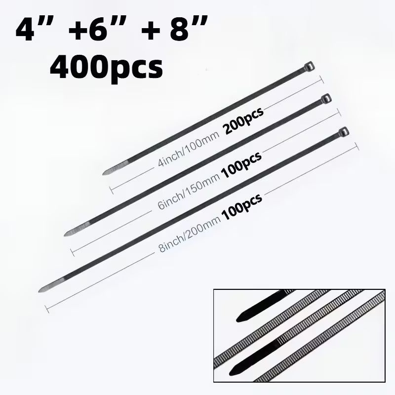 400-Piece Heavy Duty Cable Tie Set