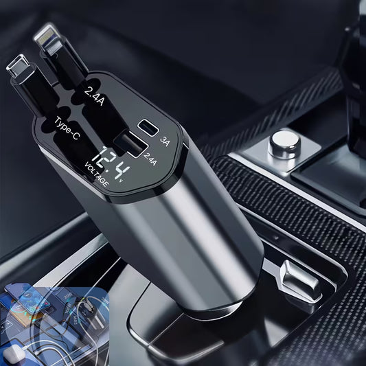 4-in-1 Retractable Fast Car Charger