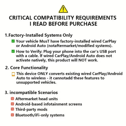 Wireless CarPlay & Android Auto Adapter | Convert Wired CarPlay to Wireless Instantly