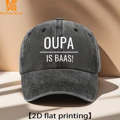 Vintage Style Adjustable "Oupa Is Baas" Cap