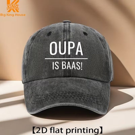 Vintage Style Adjustable "Oupa Is Baas" Cap