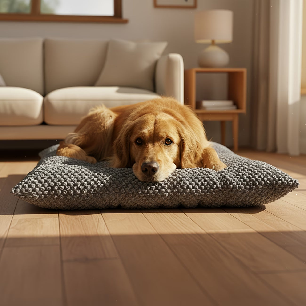 Extra Large Plush Dog Bed with Pillow & Raised Edges