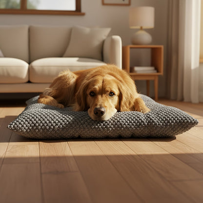 Extra Large Plush Dog Bed with Pillow & Raised Edges
