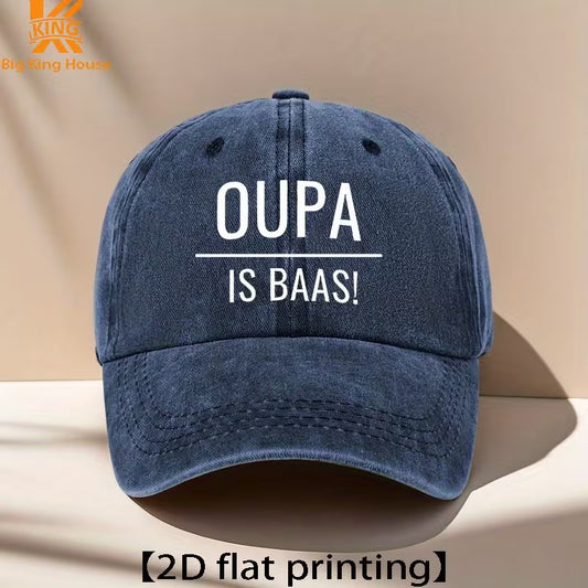 Vintage Style Adjustable "Oupa Is Baas" Cap