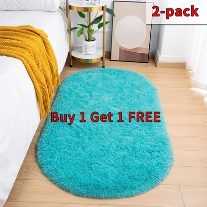 Soft Plush Oval Bedside Rug Buy 1 Get One Free