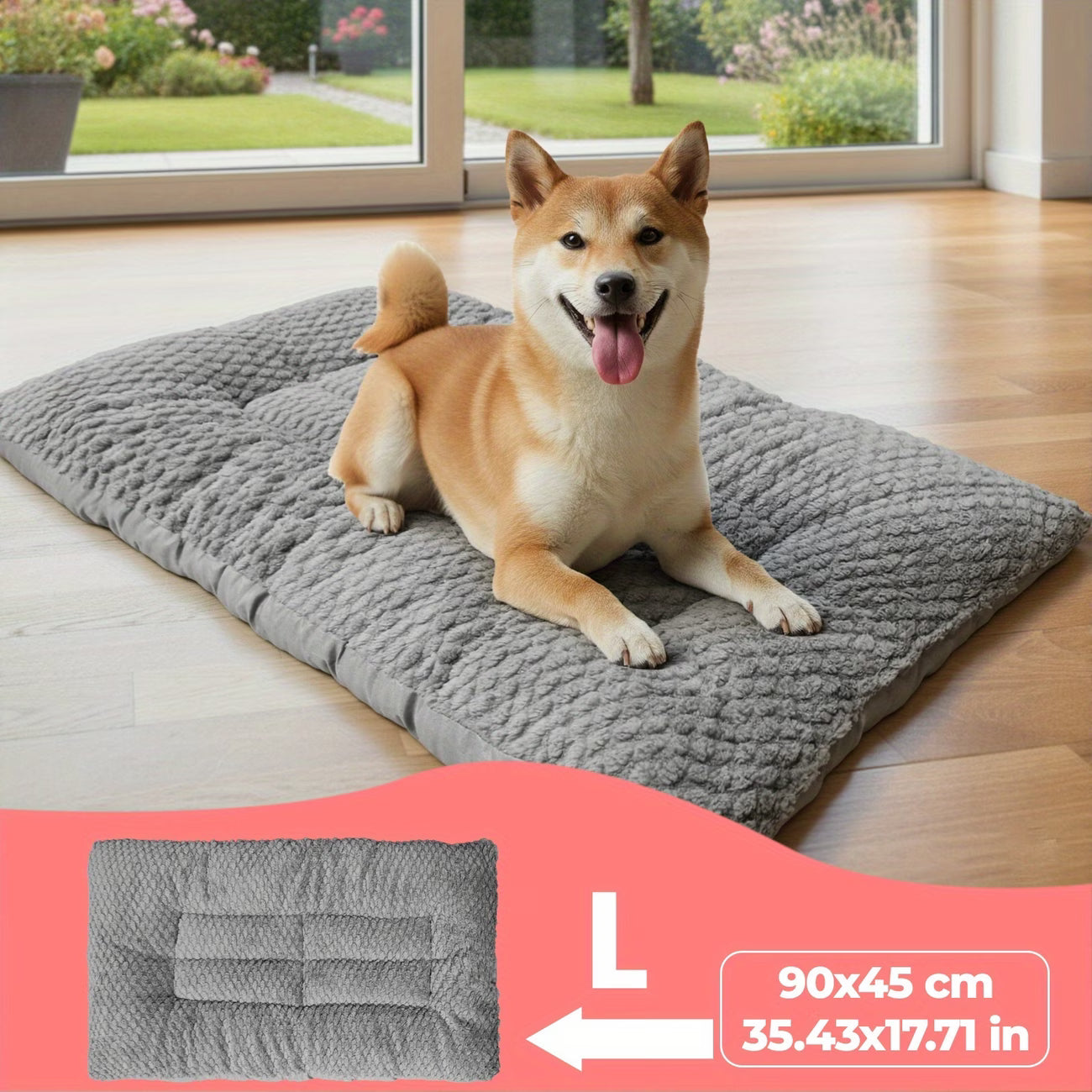 Extra Large Plush Dog Bed with Pillow & Raised Edges