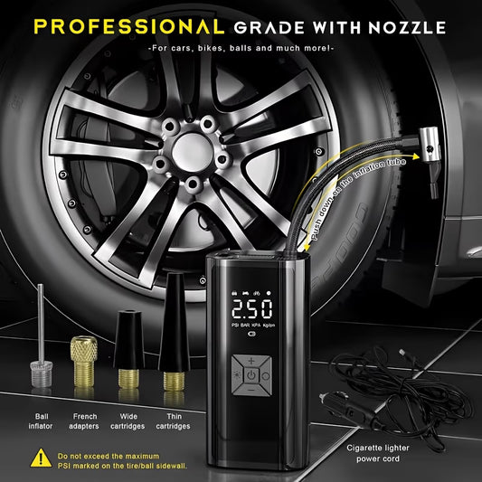 Portable Cordless Tyre Inflator & Air Compressor
