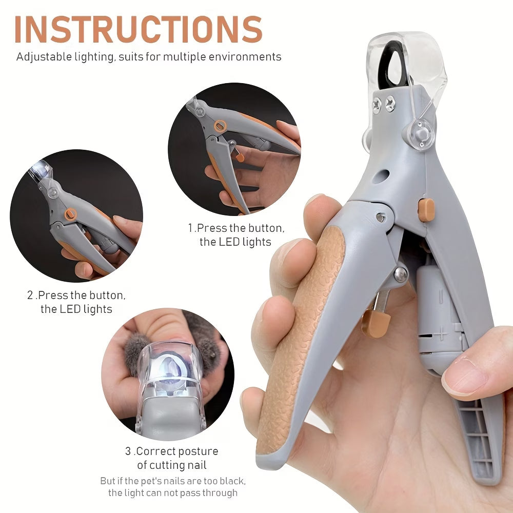 LED Pet Nail Clipper & Grooming Trimmer for Cats and Dogs