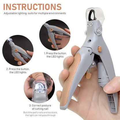 LED Pet Nail Clipper & Grooming Trimmer for Cats and Dogs