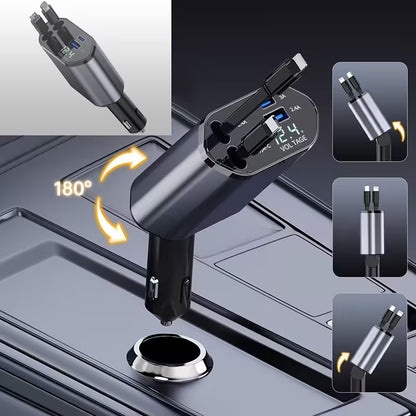 4-in-1 Retractable Fast Car Charger