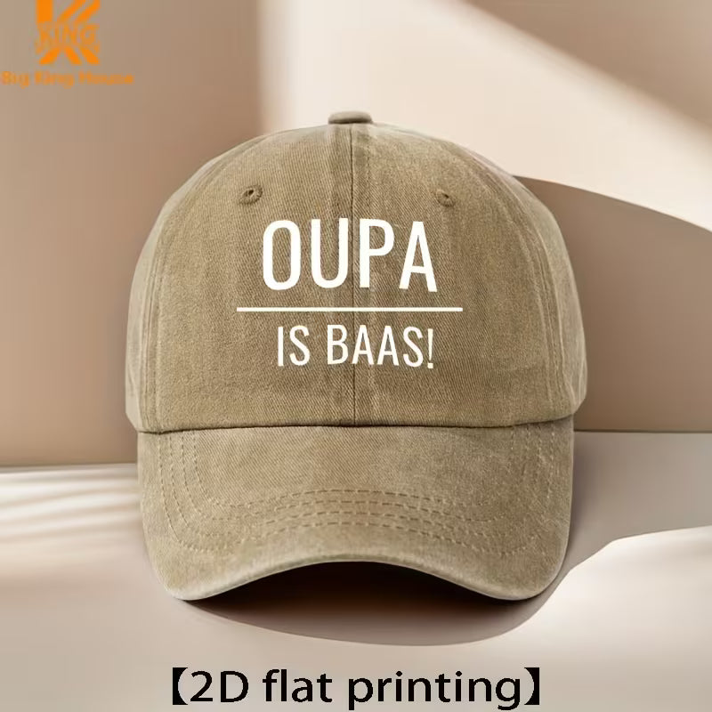 Vintage Style Adjustable "Oupa Is Baas" Cap