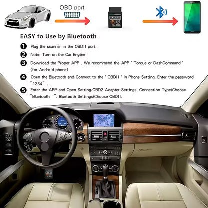 Bluetooth OBD2 Vehicle Diagnostic Scanner