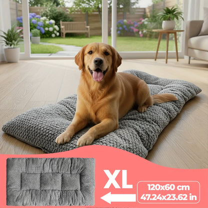Extra Large Plush Dog Bed with Pillow & Raised Edges