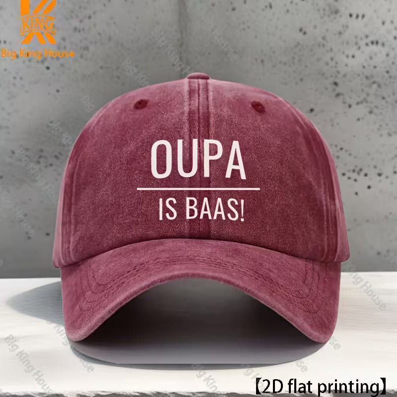 Vintage Style Adjustable "Oupa Is Baas" Cap