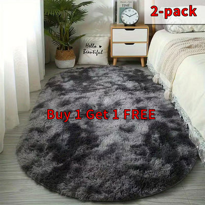 Soft Plush Oval Bedside Rug Buy 1 Get One Free