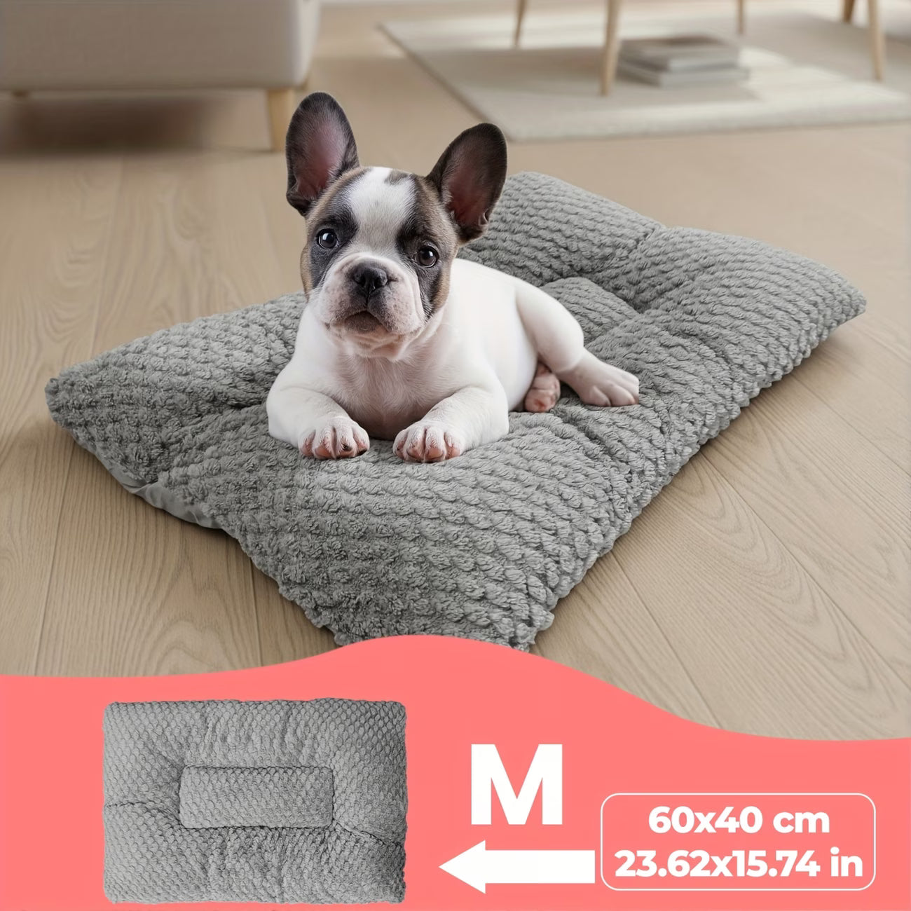 Extra Large Plush Dog Bed with Pillow & Raised Edges
